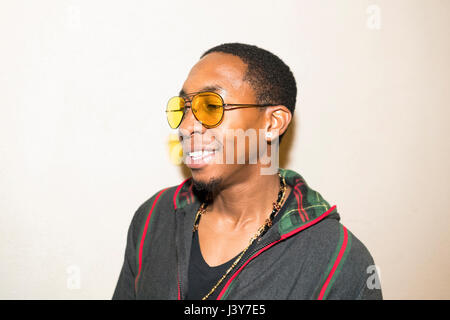 Portrait of man looking away smiling Stock Photo