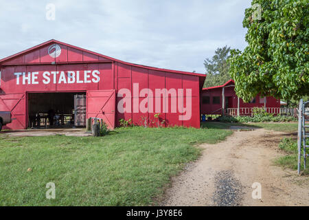 Kahuku, Hawaii Nov. 17 2015: View of the stables located at Turtle Bay resort on the north shore of Oahu Hawaii Stock Photo