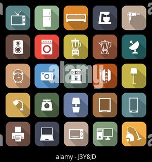 Household flat icons with long shadow, stock vector Stock Vector