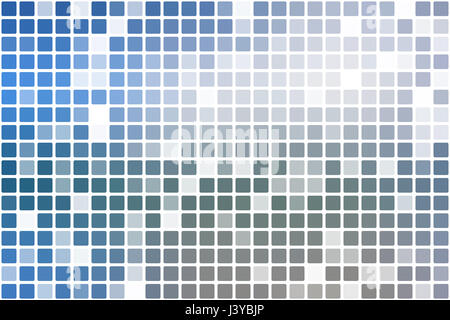 White blue shades occasional opacity square tiles mosaic over white  background Stock Photo