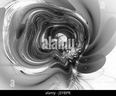 Monochrome abstract fractal illustration for creative design Stock Photo