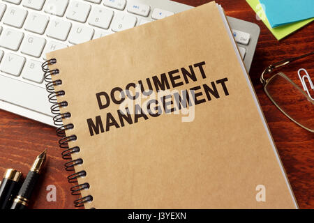 Book with title document management in an office. Stock Photo
