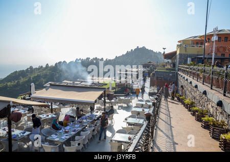 Islamabad from top of mountain & Monal Restaurant Pakistan Stock Photo