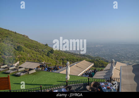 Islamabad from top of mountain & Monal Restaurant Pakistan Stock Photo