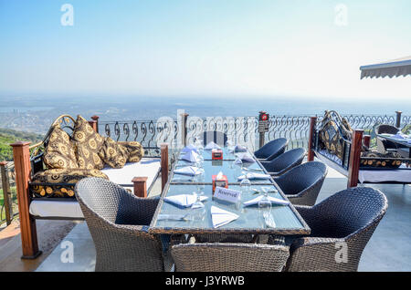 Islamabad from top of mountain & Monal Restaurant Pakistan Stock Photo