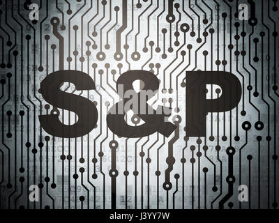 Stock market indexes concept: circuit board with S&P Stock Photo