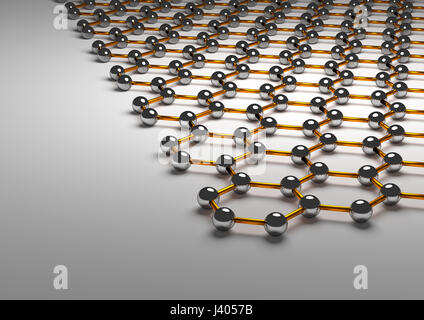 Graphene Surface, Orange Bonds Stock Photo