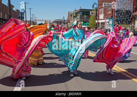 Detroit, Michigan - The annual Cinco de Mayo parade in the Mexican-American neighborhood of southwest Detroit. Stock Photo