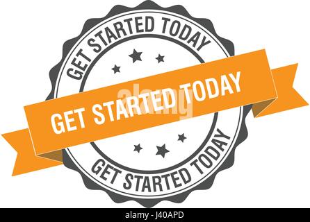 Get started today stamp illustration Stock Vector