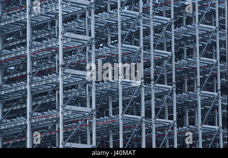 Large scale scaffolding on construction site Stock Photo