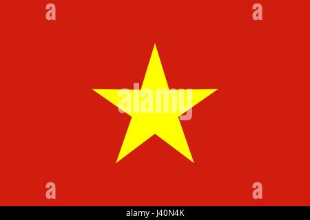 Flag of Vietnam vector illustration. Stock Vector