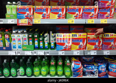 Dishwashing detergent Somat, automatic, dish, washing Stock Photo