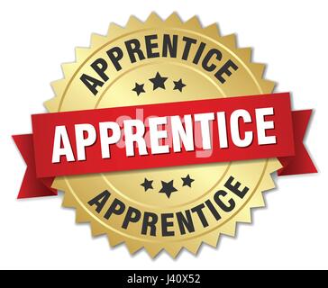 apprentice round isolated gold badge Stock Vector