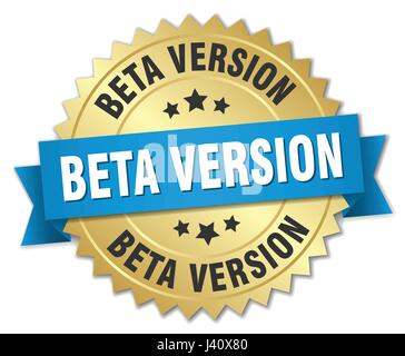beta version round isolated gold badge Stock Vector