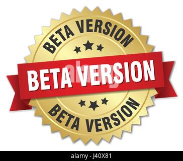 beta version round isolated gold badge Stock Vector