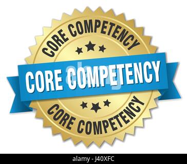 core competency round isolated gold badge Stock Vector