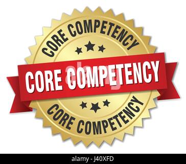 core competency round isolated gold badge Stock Vector