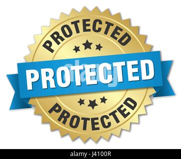 protected round isolated gold badge Stock Vector Image & Art - Alamy