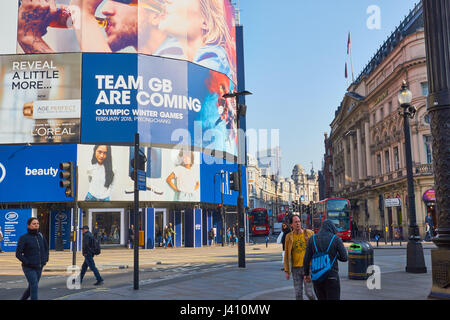 Piccadilly Circus and Shaftesbury Avenue, London, England Stock Photo