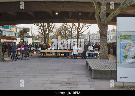 Southbank Centre Book Market, Waterloo Bridge, South Bank, London, England Stock Photo