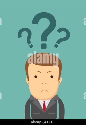 Businessman with question mark over his head Stock Vector