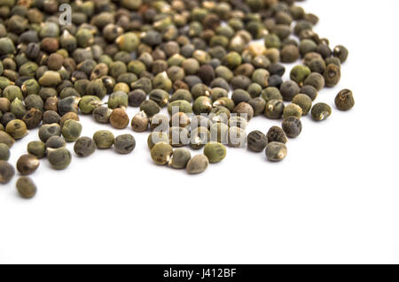 Ready to plant very clearly with white back ground okra seeds, okra seeds in the plate, Stock Photo