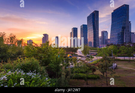 Songdo,South Korea - May 17, 2015: Songdo Central Park in Songdo International Business District, Incheon South Korea. Stock Photo