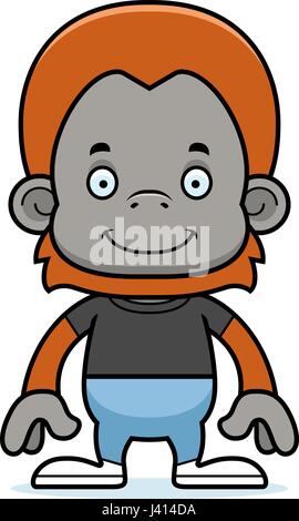 A cartoon orangutan smiling. Stock Vector