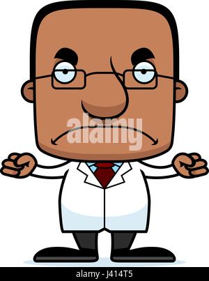 A cartoon scientist man looking angry. Stock Vector