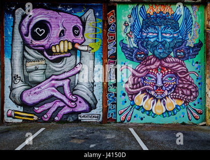 Stunning urban art on a Blackpool car park Stock Photo