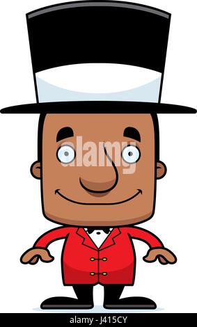 A cartoon ringmaster man smiling. Stock Vector