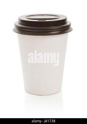 Coffee drinking paper cup isolated on white background Stock Photo