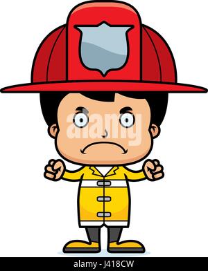 A cartoon firefighter boy looking angry Stock Vector Image & Art - Alamy