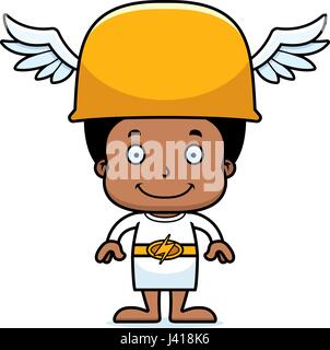 A cartoon Hermes boy smiling. Stock Vector