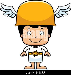 A cartoon Hermes boy smiling. Stock Vector