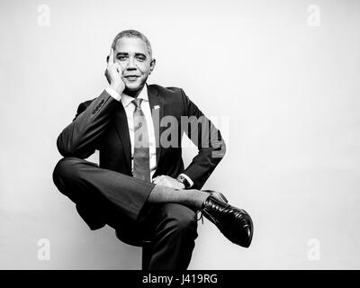 President Obama lookalike Reginald Brown from the USA, during his visit to Hong Kong.  He is the most iconic lookalike of President Barack Obama. Stock Photo