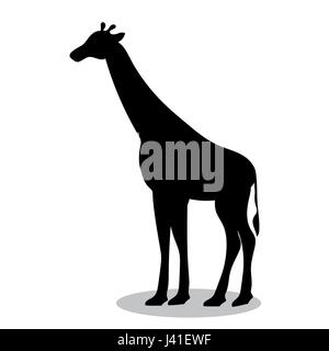 Giraffe mammal black silhouette animal Stock Vector