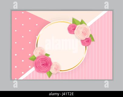 Greeting Card Blank Template Vector Illustration Stock Vector