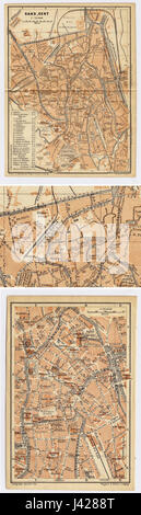 Maps of Ghent by Wagner and Debes, 1905 Stock Photo