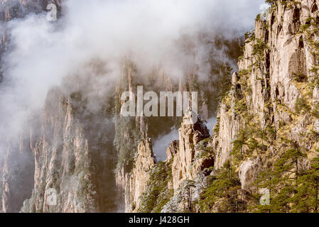 Clouds above the peaks of Huangshan National park. Stock Photo