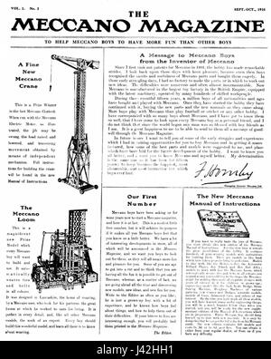 Meccano Magazine cover Sep Oct 1916 Vol 1 No 1 Stock Photo