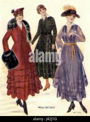 McCalls Magazine Fashion Print c 1916 Stock Photo