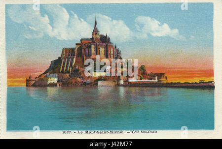 Le Mont-Saint-Michel-FR-50-carte postale-vers 1930-A01 Stock Photo