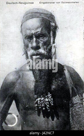 Man from Dallmannhafen, Coastal Sepik, German New Guinea Stock Photo