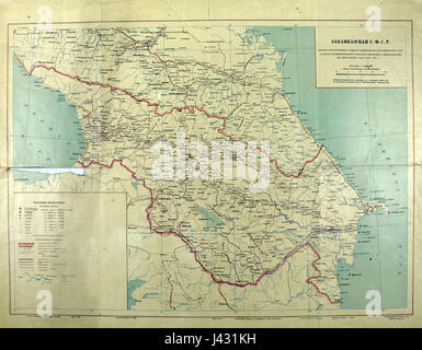 Map of Transcaucasia, National Library of Armenia Stock Photo