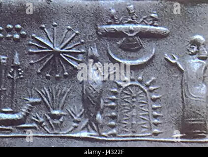 Mesopotamian cylinder seal impression Stock Photo