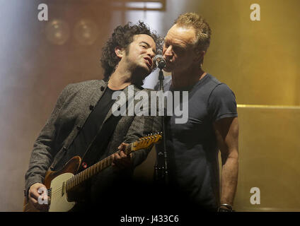 Sting performing at Manchester O2 Apollo  Featuring: Sting, Gordon Sumner, Joe Sumner, The Last Bandoleros Where: Manchester, United Kingdom When: 07 Apr 2017 Credit: Sakura/WENN.com Stock Photo