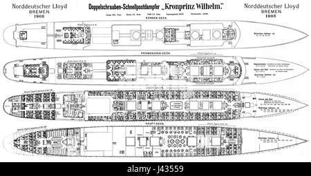 Kronprinz Wilhelm (Schiff) Deckplan Stock Photo - Alamy