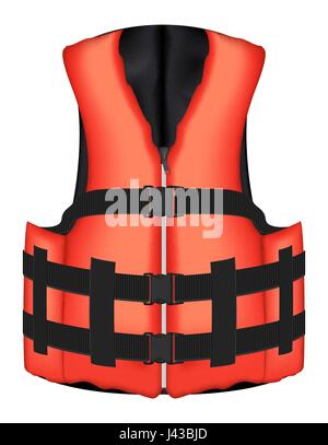 real orange life vest jacket vector on a white background Stock Vector