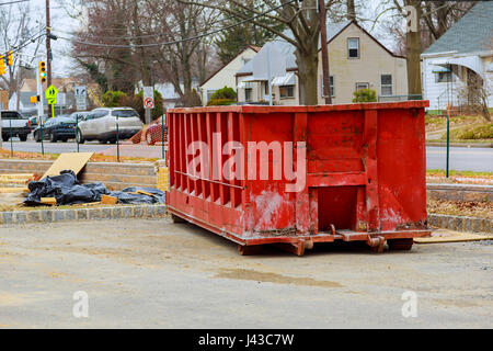 container Over flowing Dumpsters being full with garbage Stock Photo